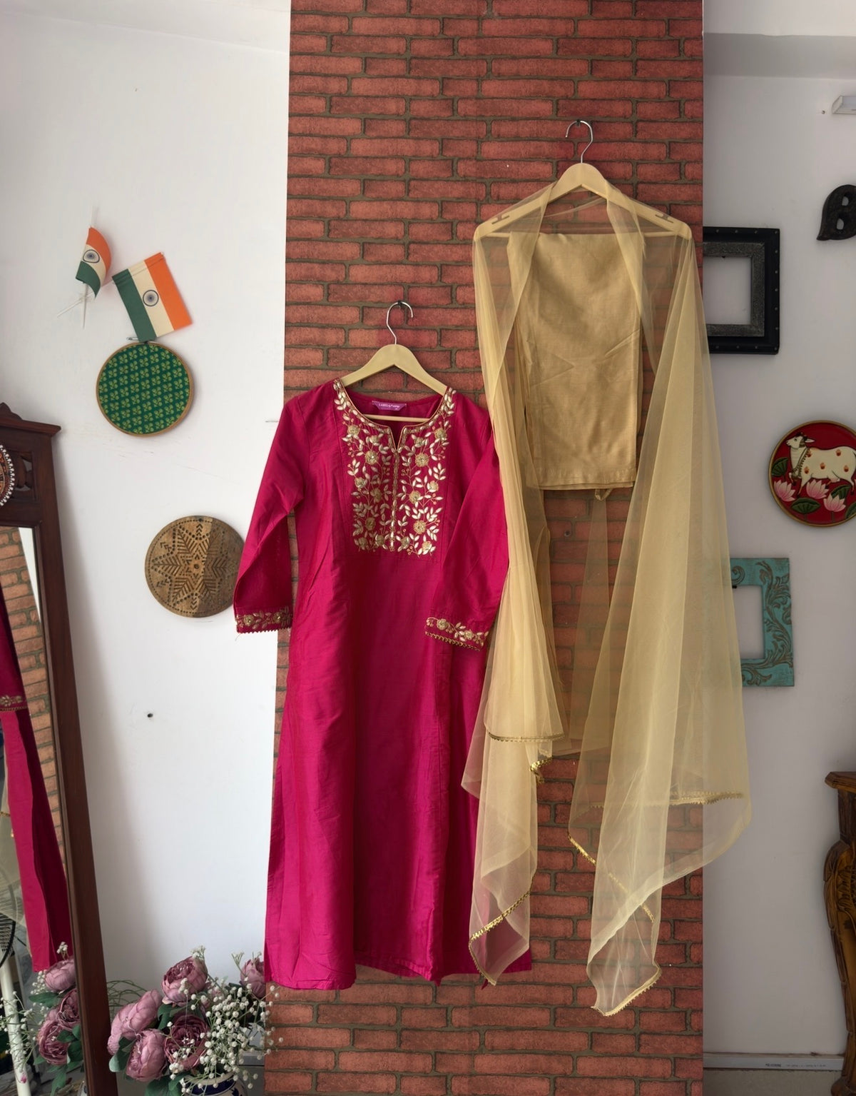 Pink Partywear  | Cotton silk | | Embroidered