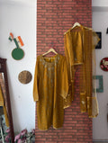 Mustard Partywear Suit |With lining| Embroidered| Silk