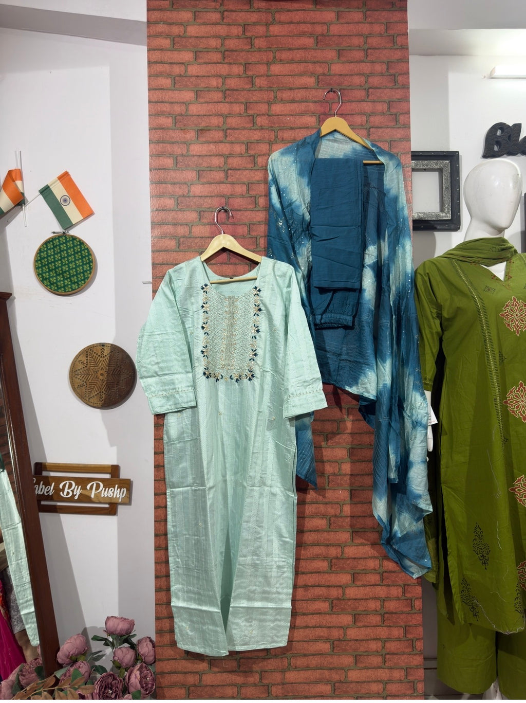 Firozi Suit Set | Embroidered | Cotton Silk| With lining