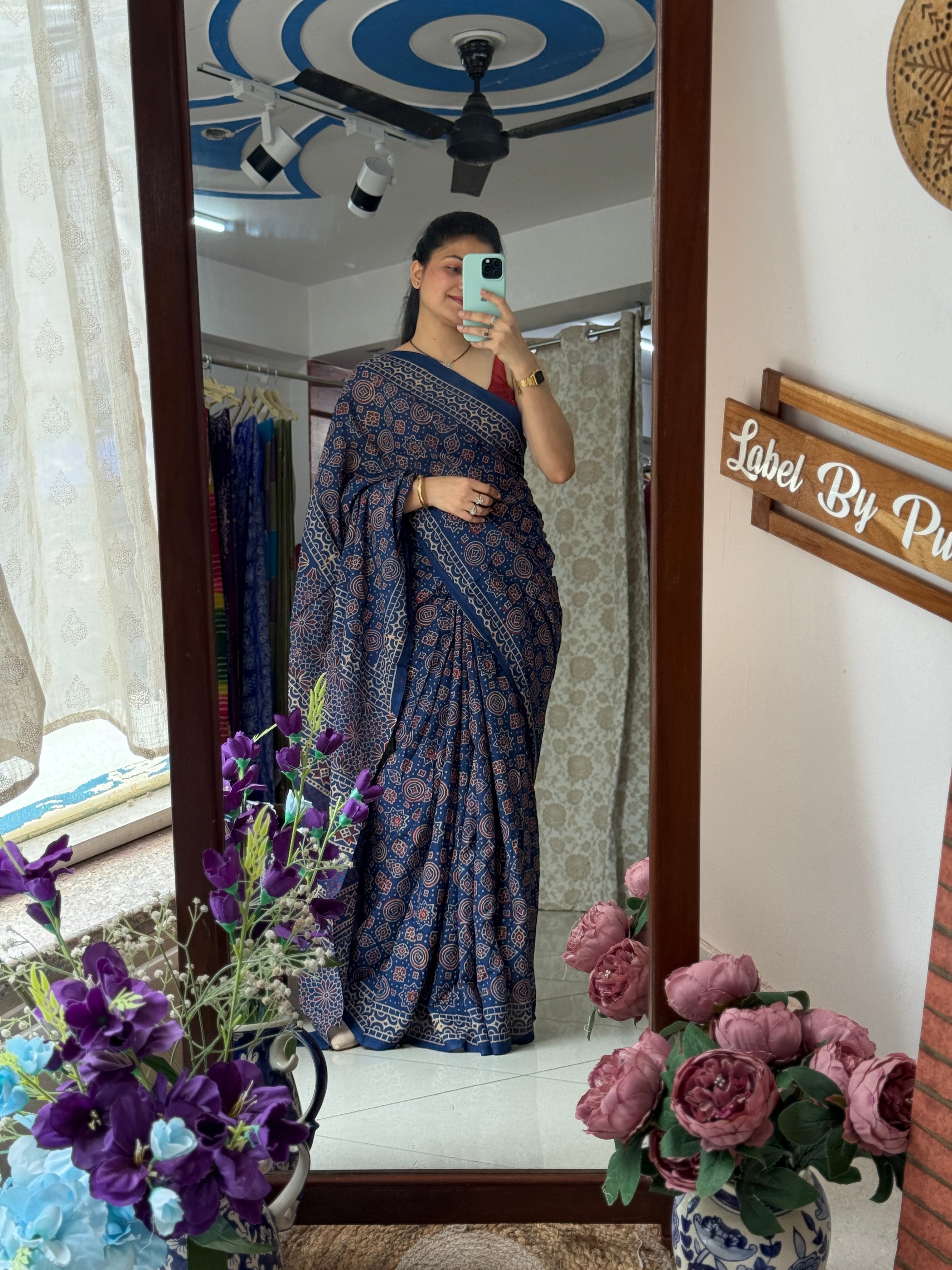 Block printed cotton saree|with blouse