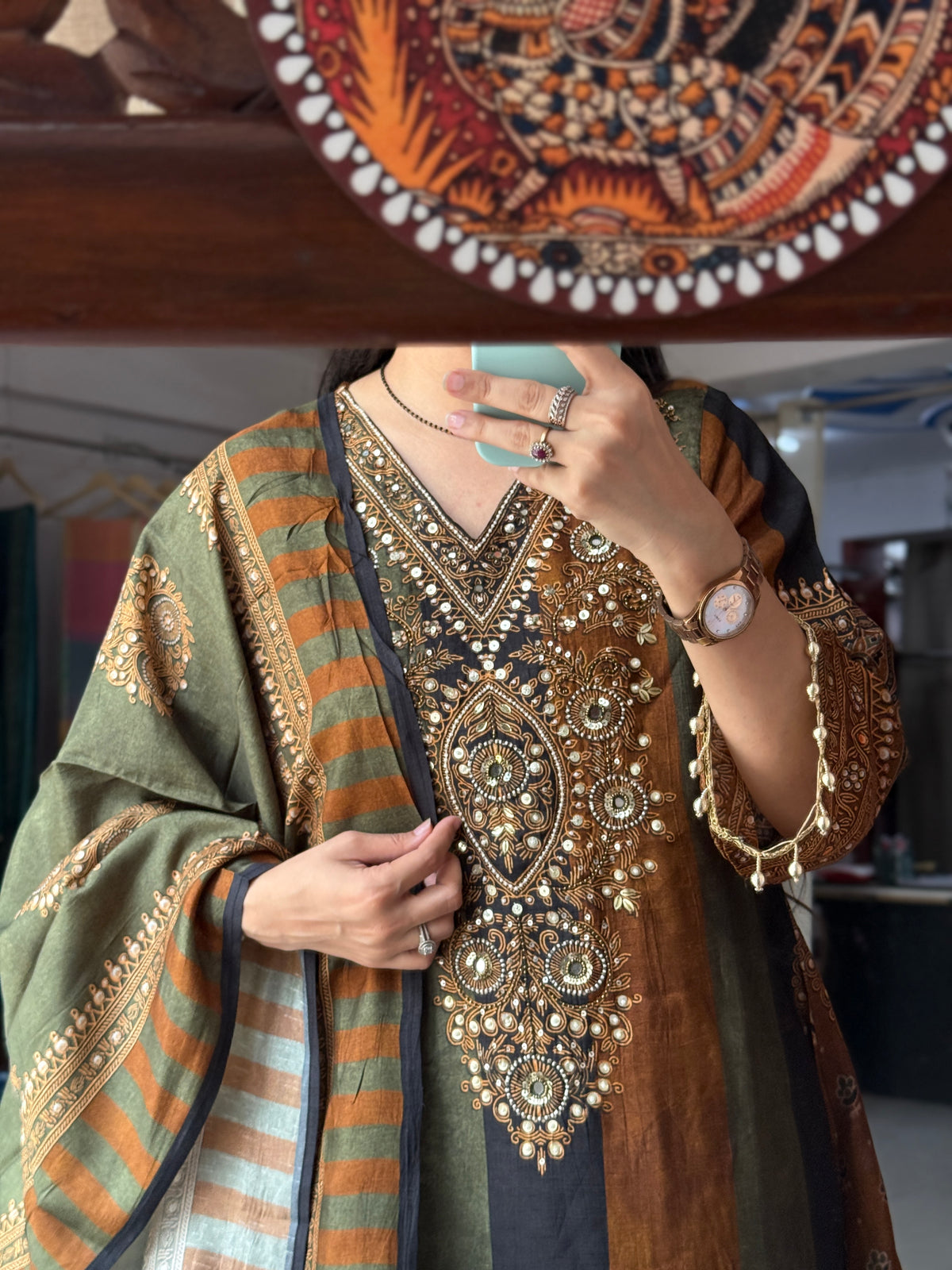 Muslin Partywear Suit |Hand Embroidered | Cotton lining| With beautiful Duppata | Designer back print |Farshi Salwar