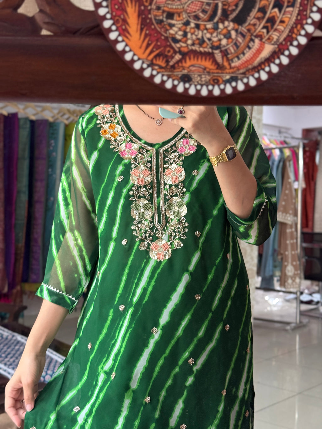 Festive Special Handwork Co Ord Set with cotton lining in top and bottom