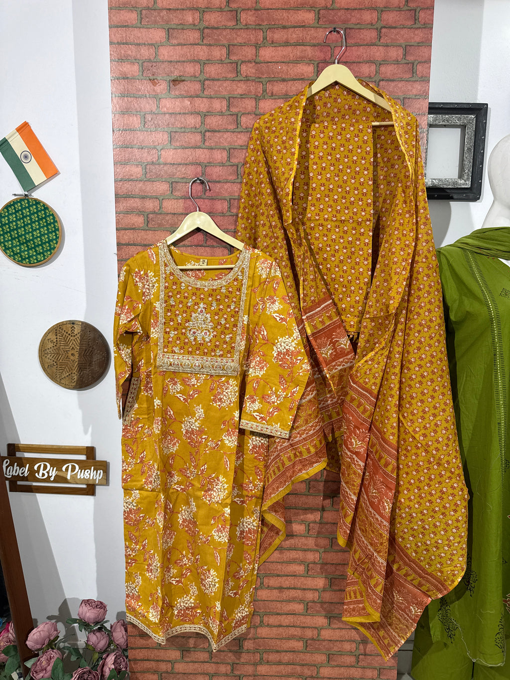 Yellow Suit Set | cotton| Embroidered| cotton Duppata
