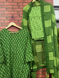 Green Suit Set | Block Printed | Cotton |