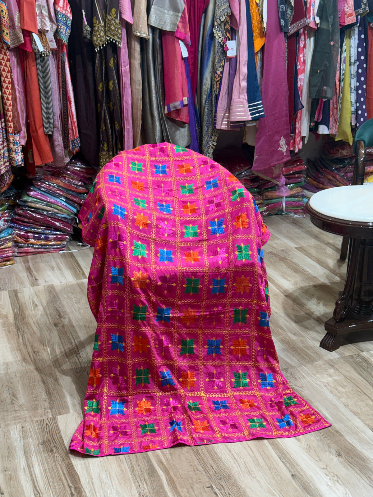 Pink Phulkari Duppata