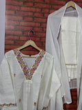White Suit Set | cotton  | With lining| Embroidered|
