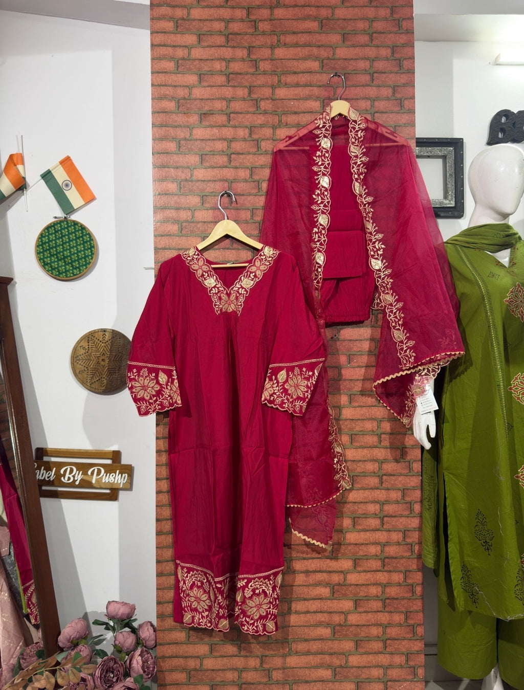Pink Suit Set | Embroidered | Cotton Silk