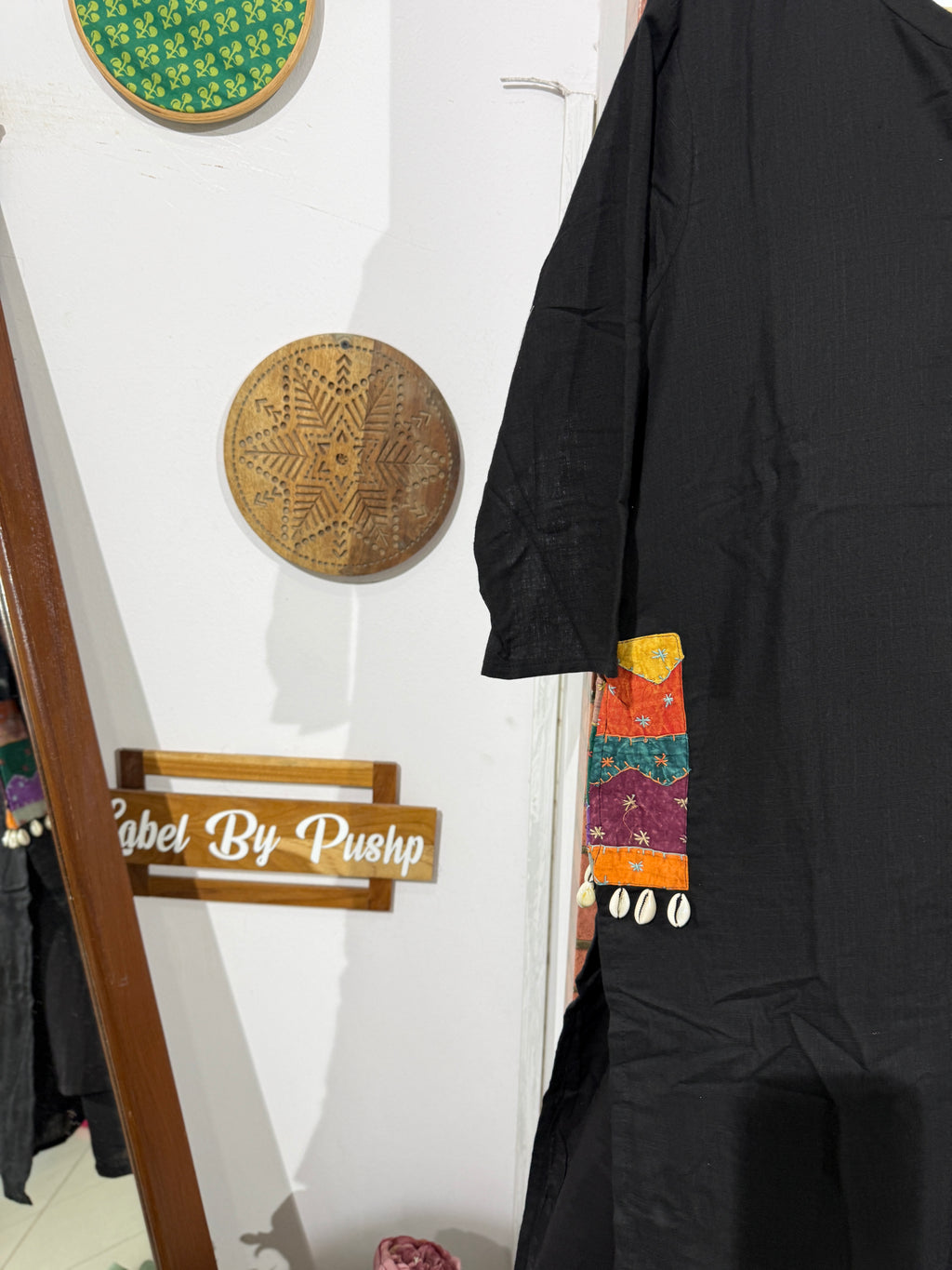 Black Kurta Pant Set | With lining | hand crafted
