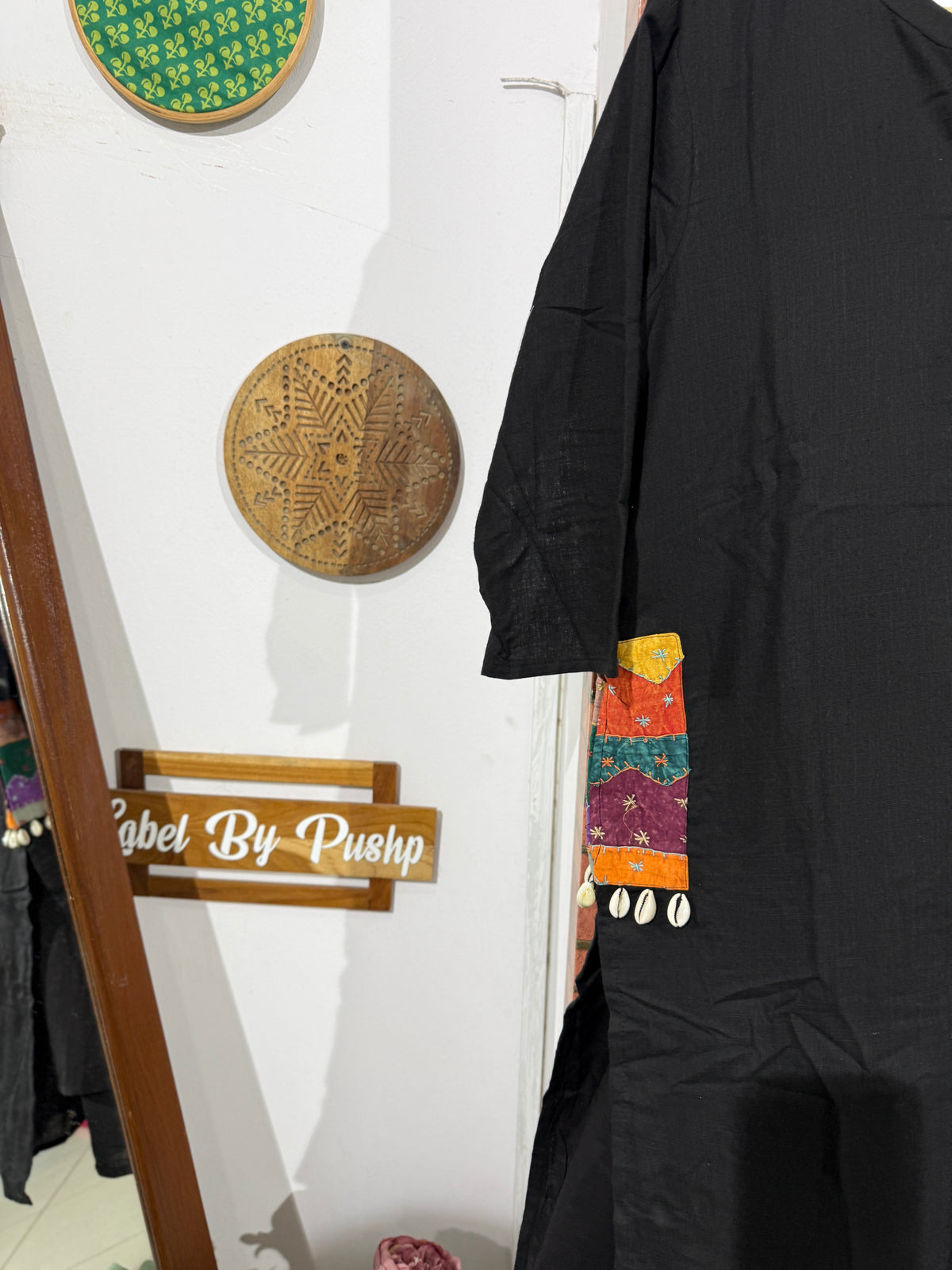 Black Kurta Pant Set | With lining | hand crafted
