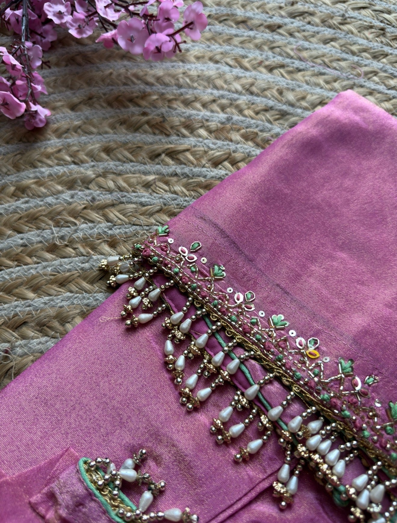 Rakhi Special Handwork Sharara Suit | Hand embroidered | With lining in top and bottom | dual tone Duppata|Tissue Shimmer