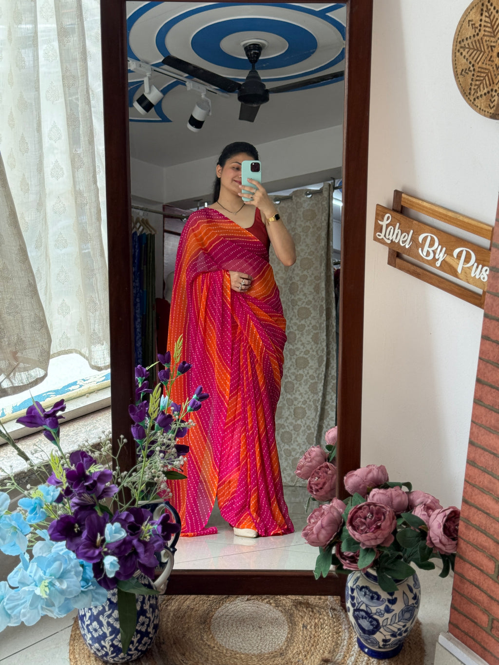 Georgette Leheriya Saree|with running blouse| Budget Friendly