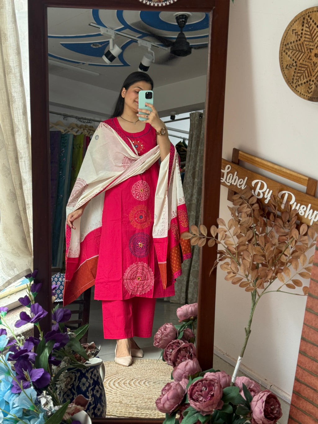 Designer Cotton Set | With extra sleeves| Handwork| Designer Duppata