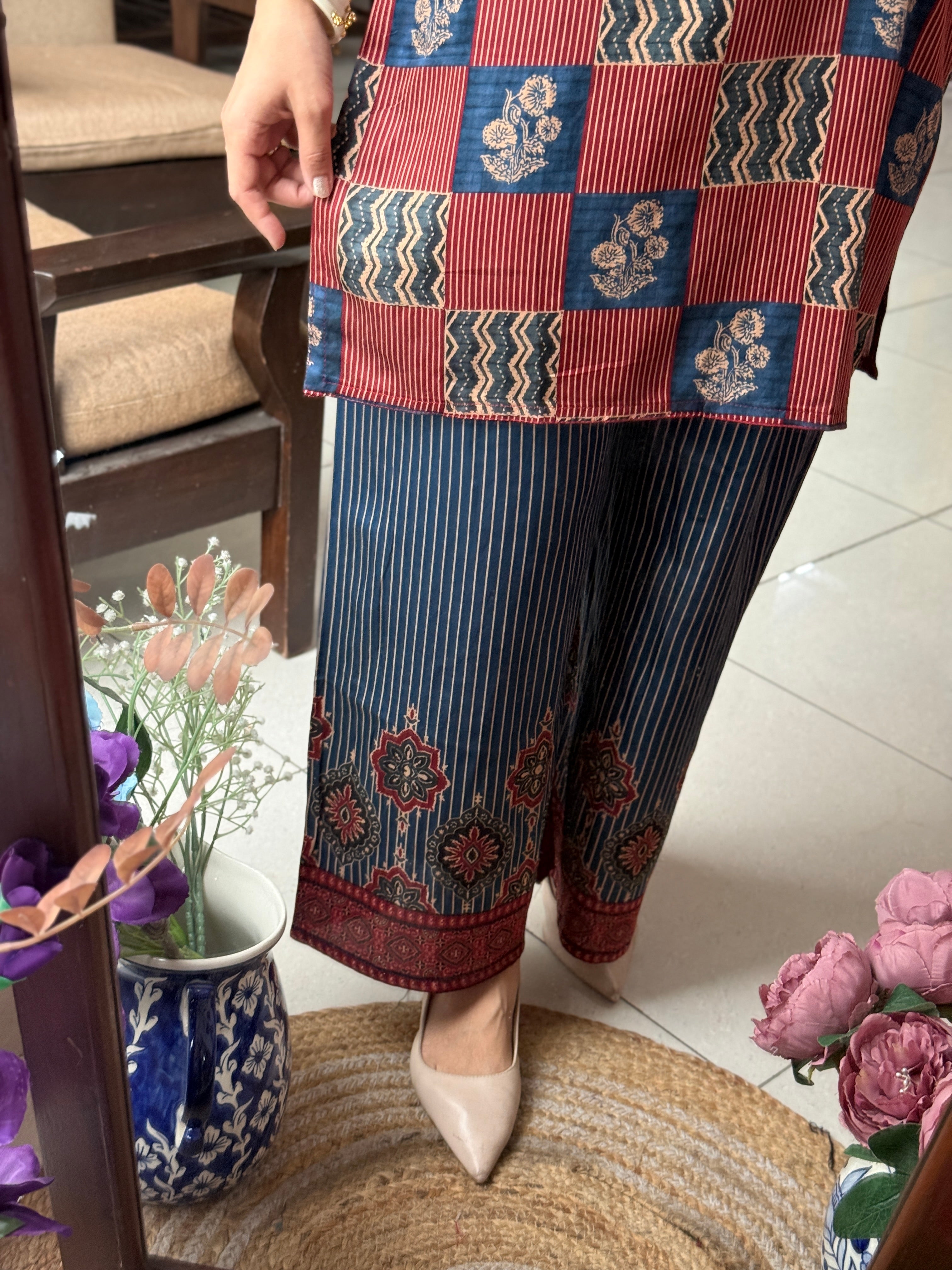 Ajrakh Print | Muslin Co Ord Set | Comfort with Look