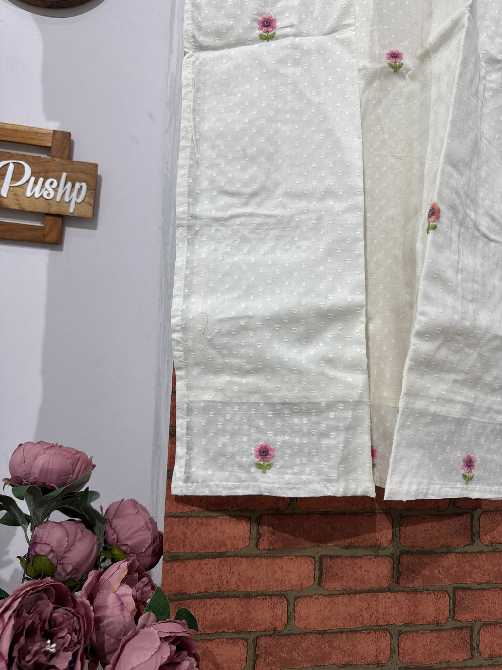 White Suit Set | cotton  | With lining| Embroidered|