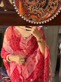 Pure Georgette Digital Printed Saree| Handwork cutdana detailing| Without blouse