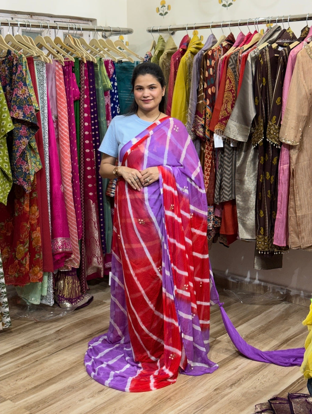 Sale Saree | with blouse| semi Chiffon| hand embroidery