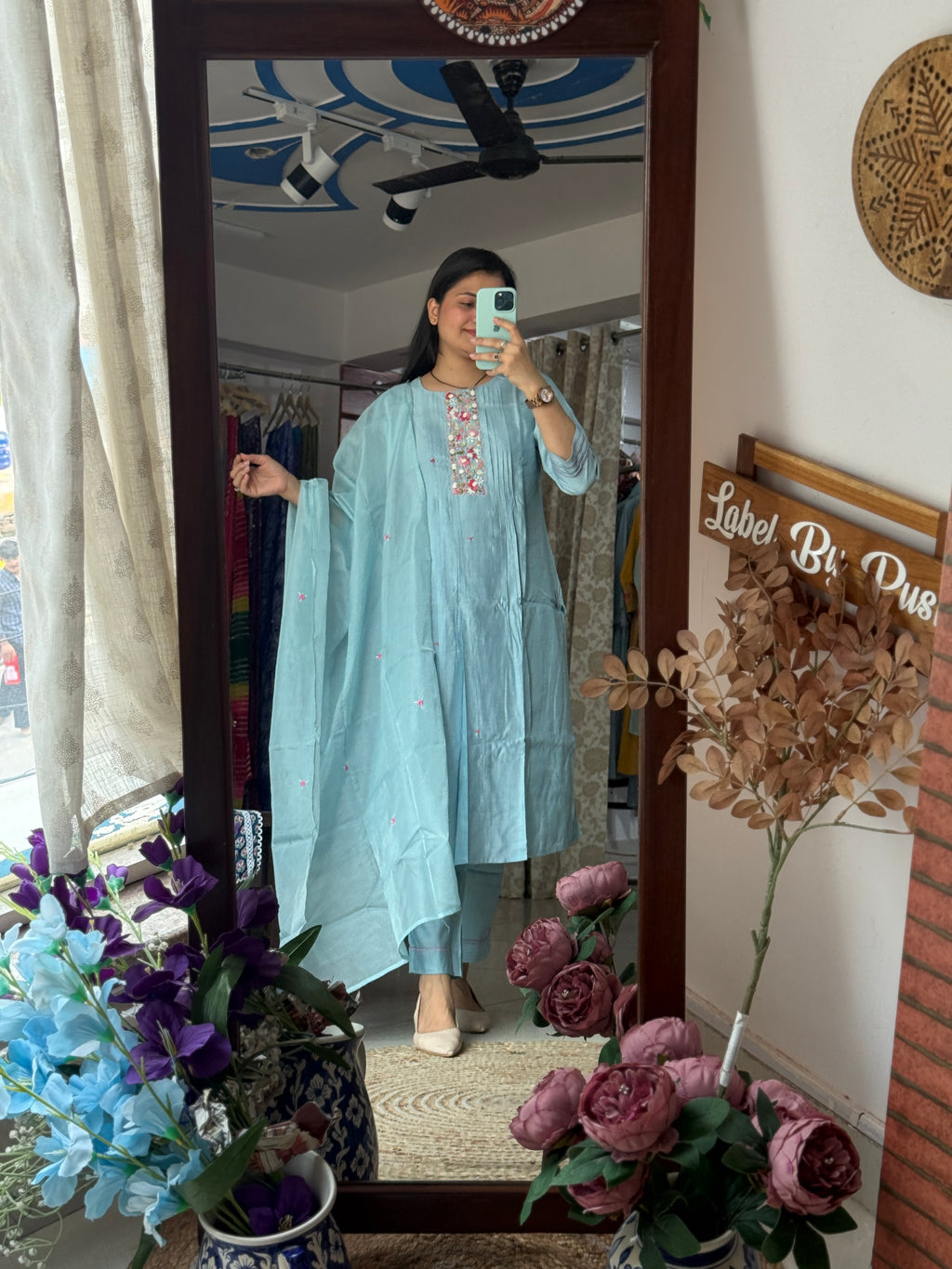 Thread knot embroidery | with cotton lining| beautiful Duppata| Partywear
