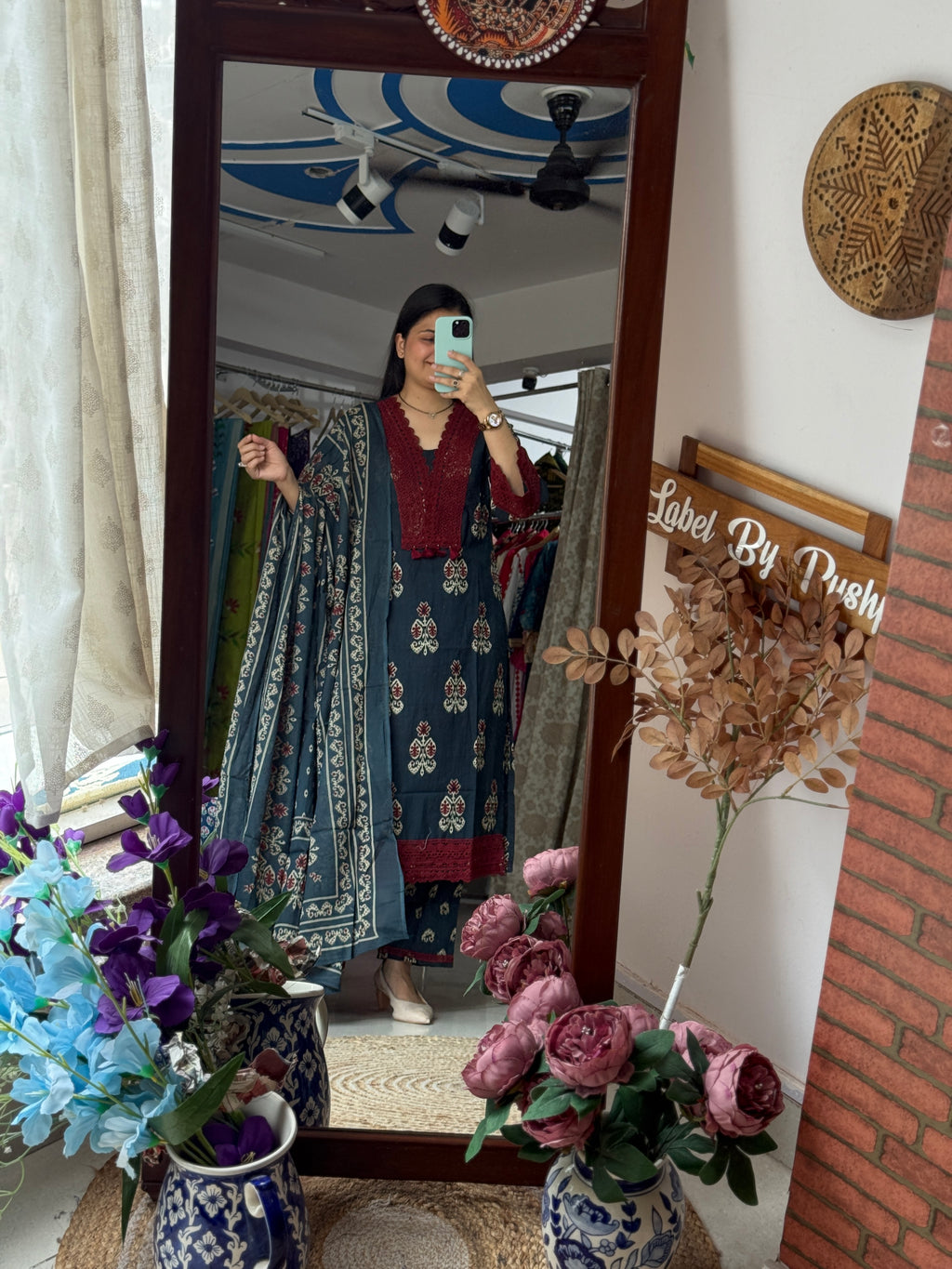 Blue lacework Suit |Cotton| Lacework pants | Cotton Duppata