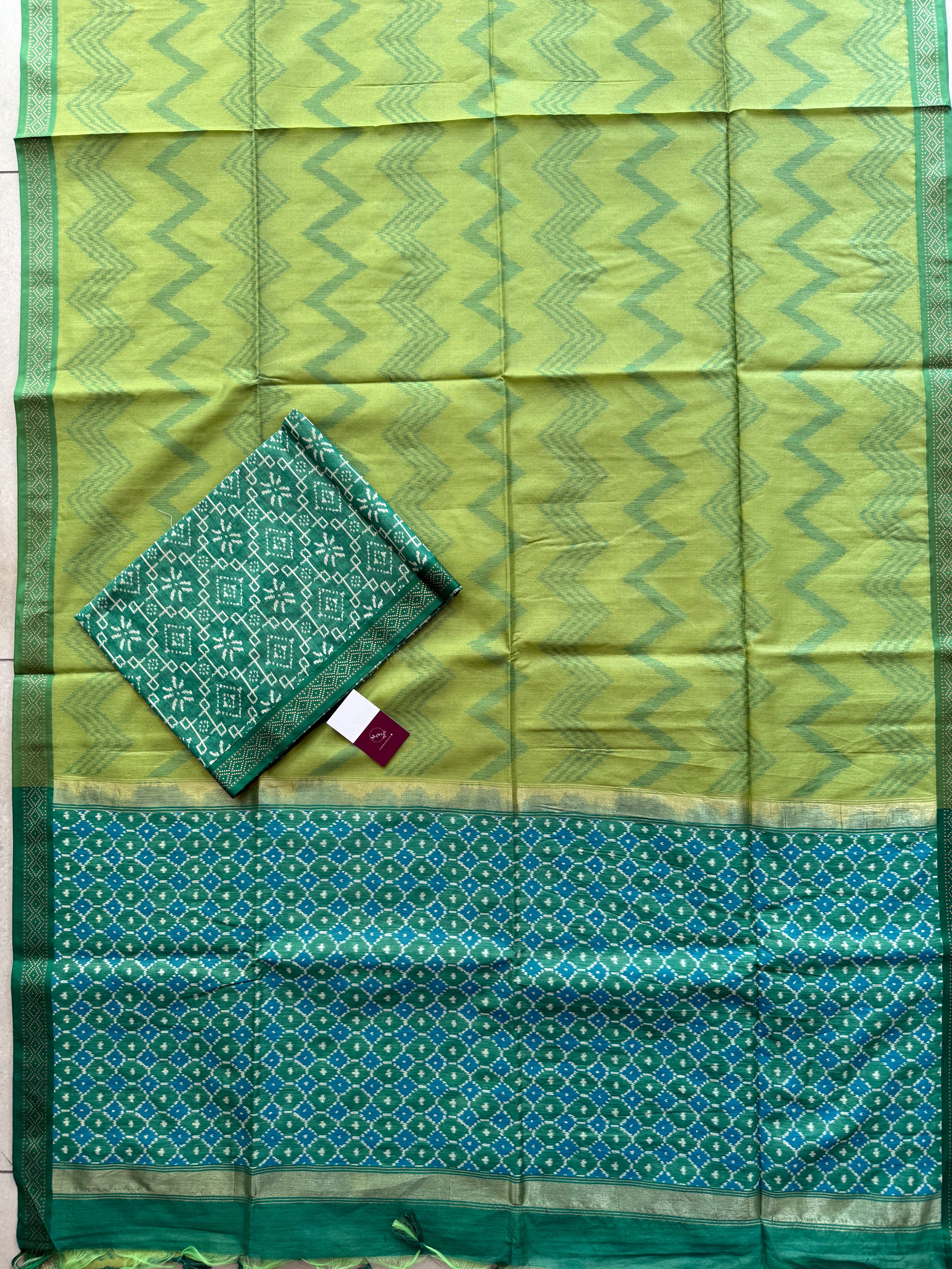Woven Ikat Silk Saree |with blouse| Handloom creation