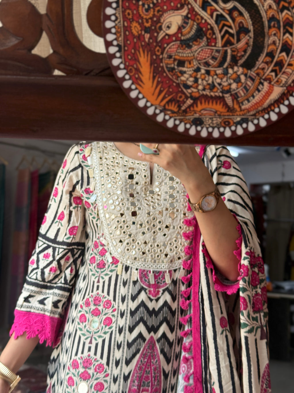 Muslin Partywear Suit | Real mirror work| Cotton lining| With beautiful Duppata