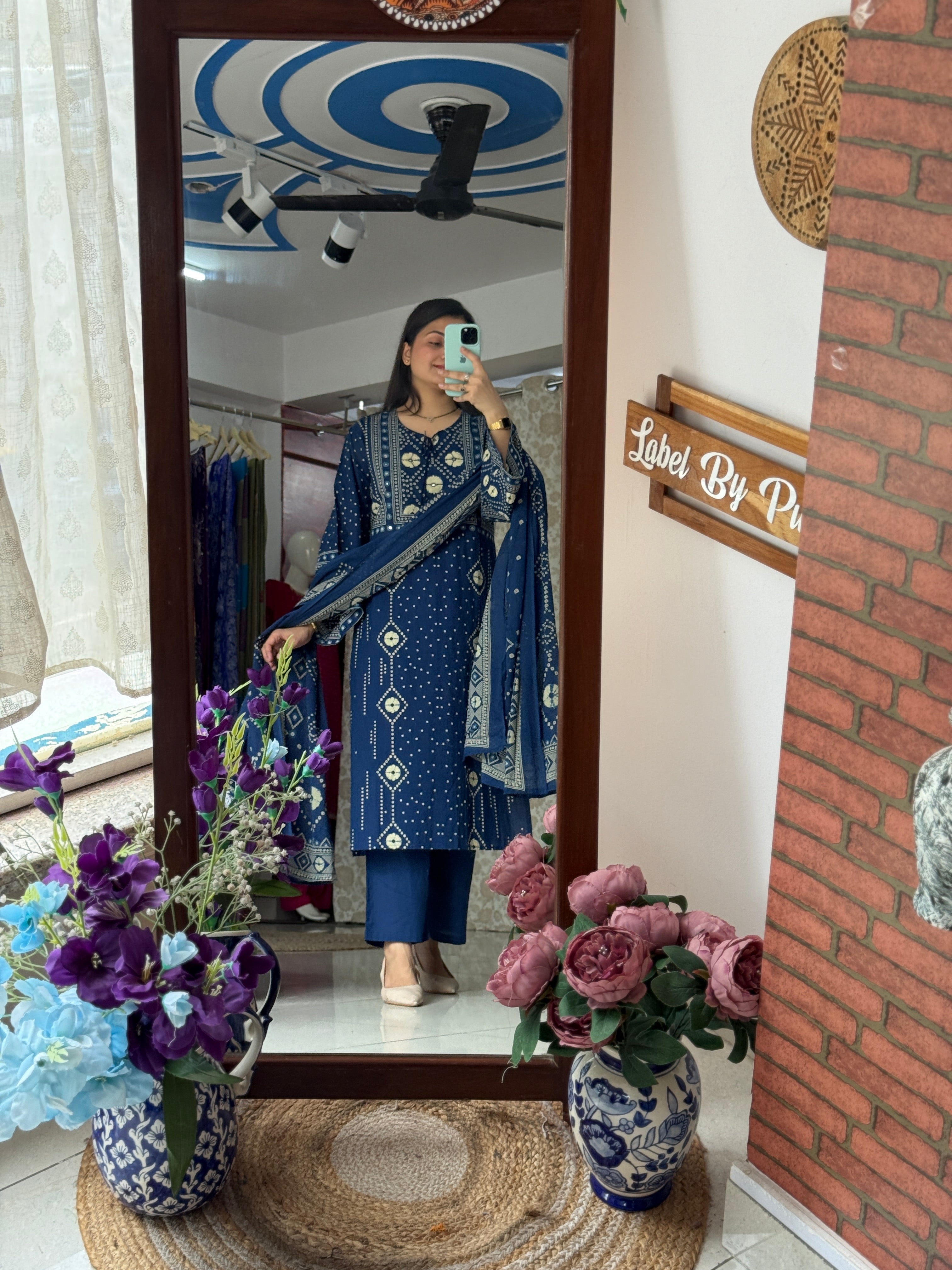 Blue Bandhani| Cotton suit| Comfy Pakistani Set
