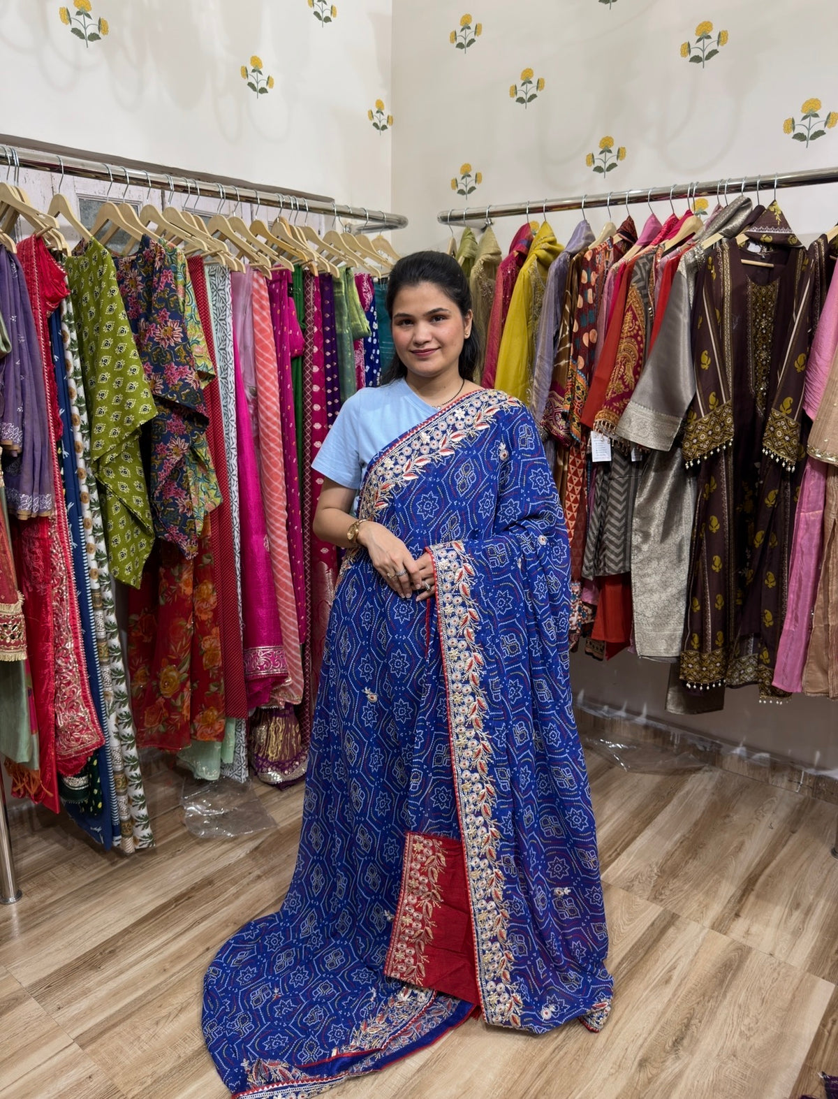 Sale Saree | with blouse| Georgette Bandhani