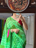 Dual tone bandhani thaal saree| with blouse piece| Timeless bandhani charm| Pure Georgette