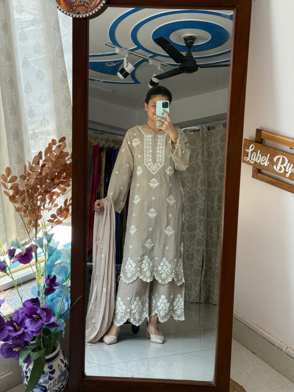Muslin  Embroidered Suit Set
