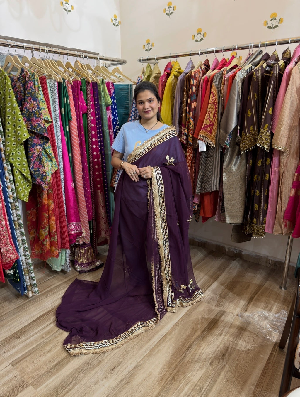 Sale Saree | with blouse | Gotapatti | Georgette