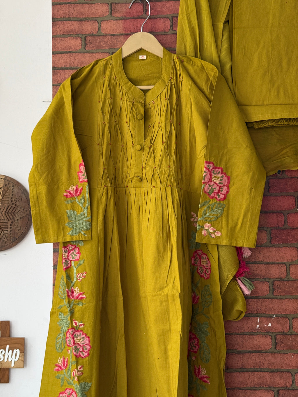 Green Embroidered Suit |Cotton