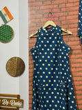 Blue Polka Kurta Pant Set | Cotton| Trendy Design