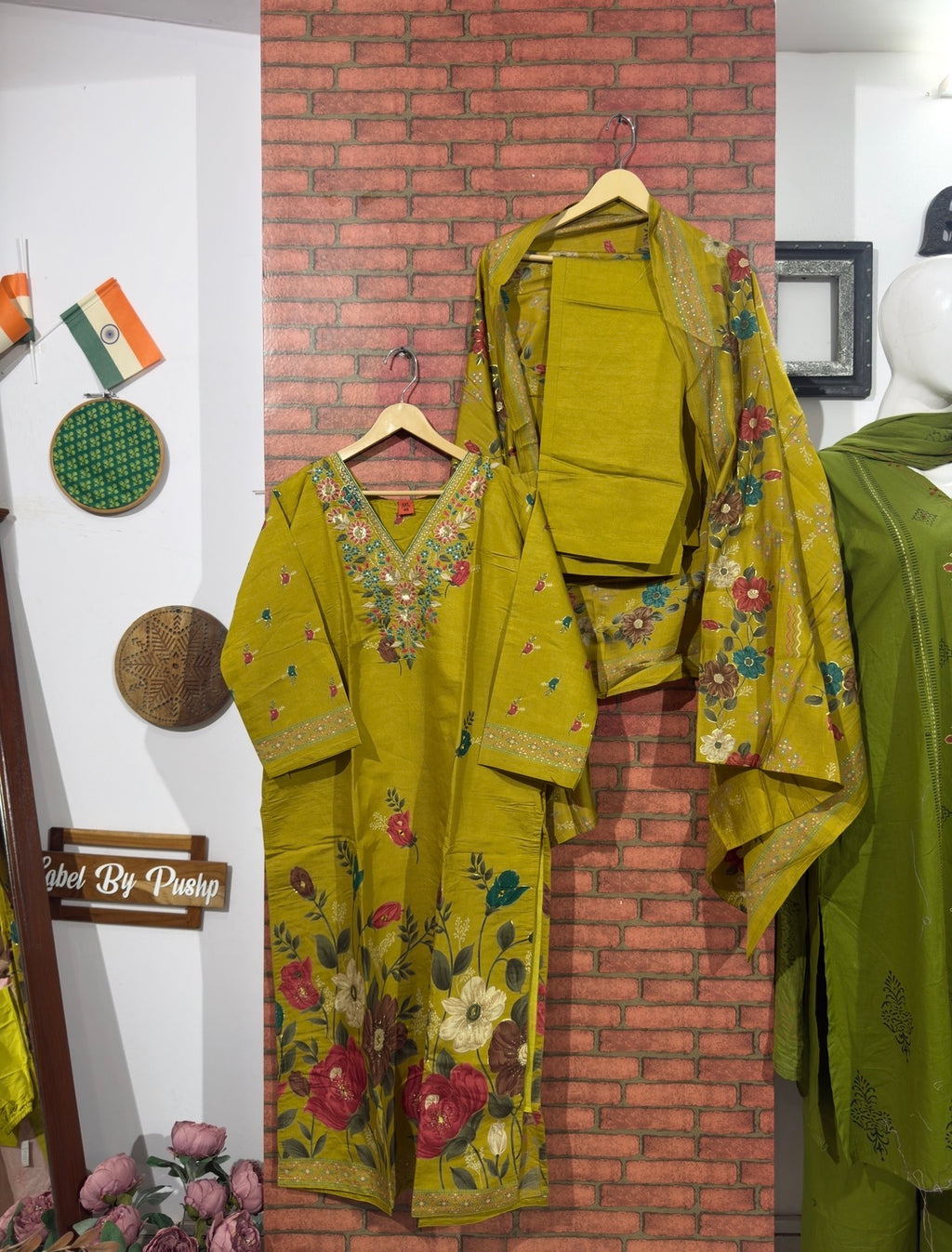 Yellow Suit Set| Embroidered| Silk Cotton