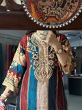 Muslin Partywear Suit |Hand Embroidered | Cotton lining| With beautiful Duppata | Designer back print