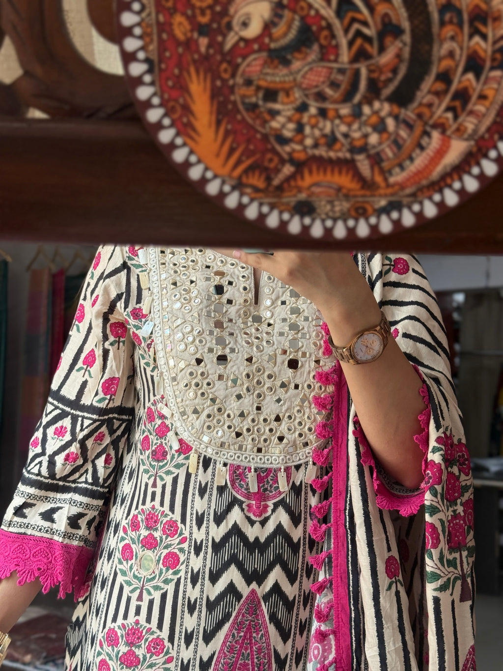 Muslin Partywear Suit | Real mirror work| Cotton lining| With beautiful Duppata