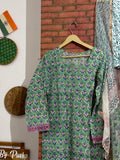 Green Suit Set| Hand block print| | kota Doria Duppata