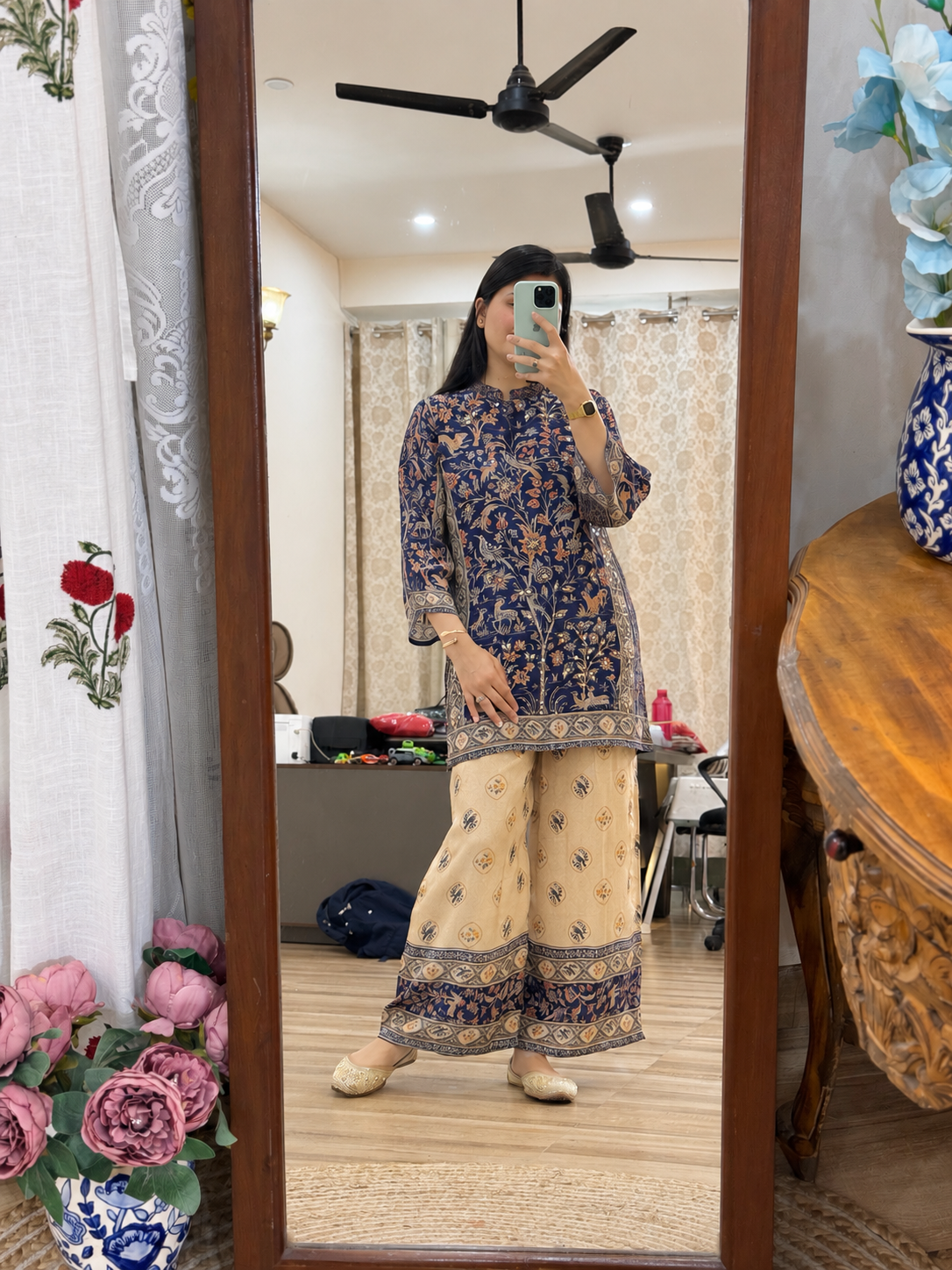 Designer Hand Embroidered Crepe Co Ord Set| Cotton Lining| Designer back| Festive Collection