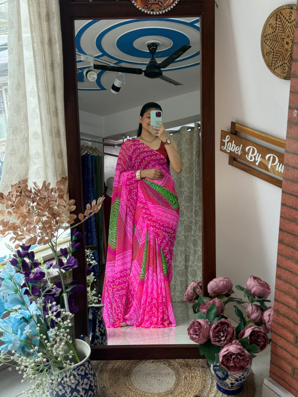 Dual tone bandhani thaal saree| without  blouse piece| Timeless bandhani charm| Pure Georgette