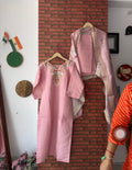 Blush Pink Suit |With lining| Embroidered| Silk
