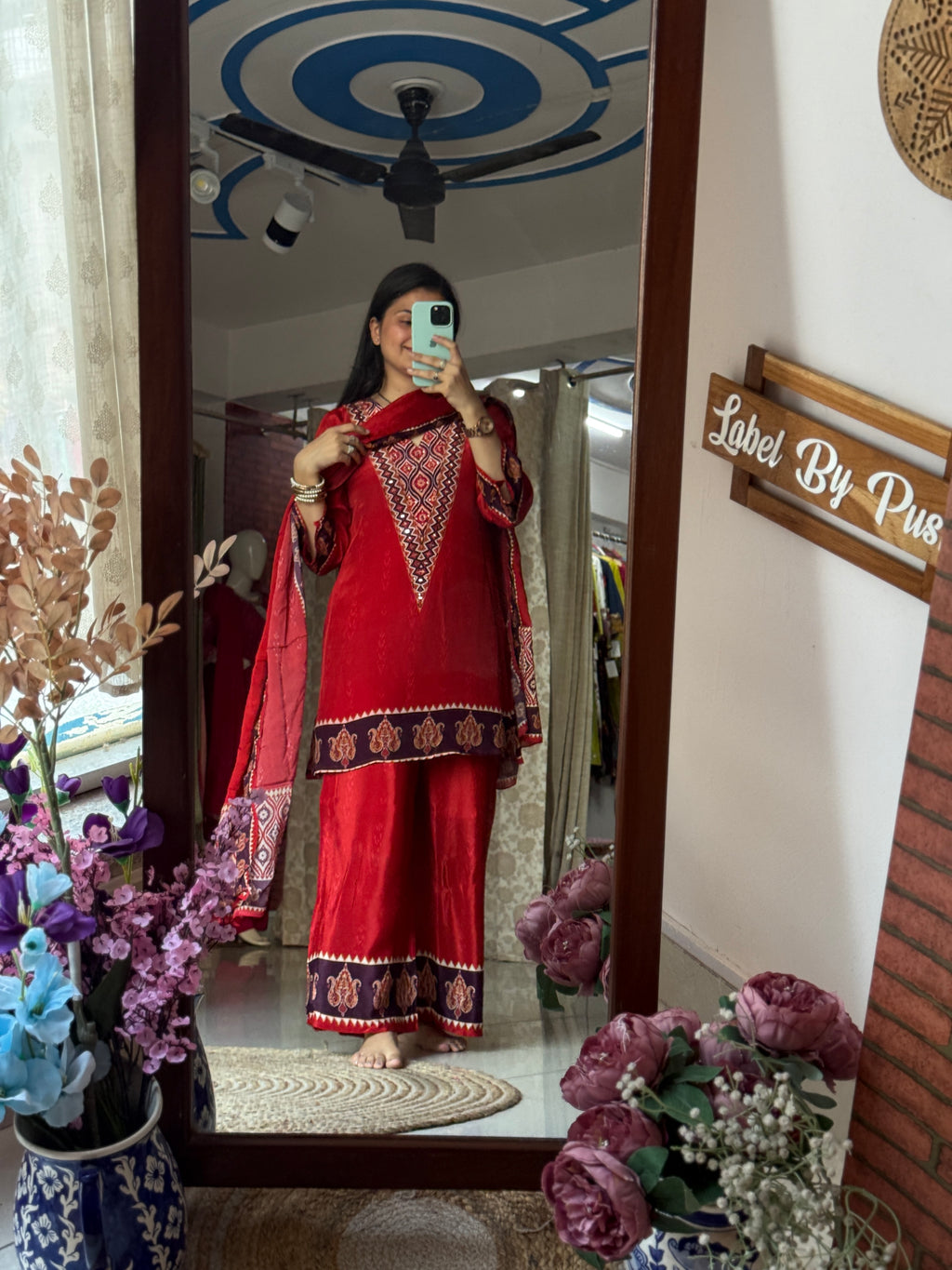 Burnt Orange Suit | Hand embroidered | Cotton lining| With Duppata|Classy & Elegant Suit Set