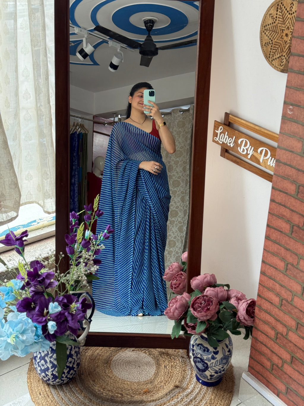 Georgette Leheriya Saree|with running blouse| Budget Friendly