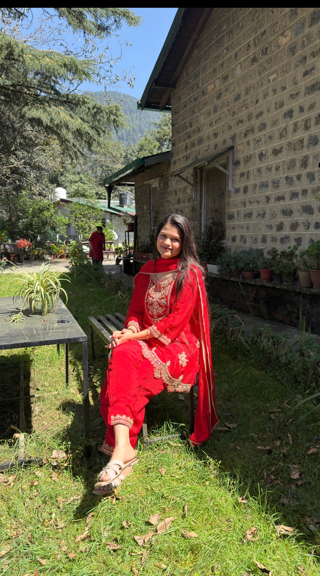 Karwachauth Special Heavy Hand Embroidered Suit | With Lining | Embroidered Dupatta | Chinon