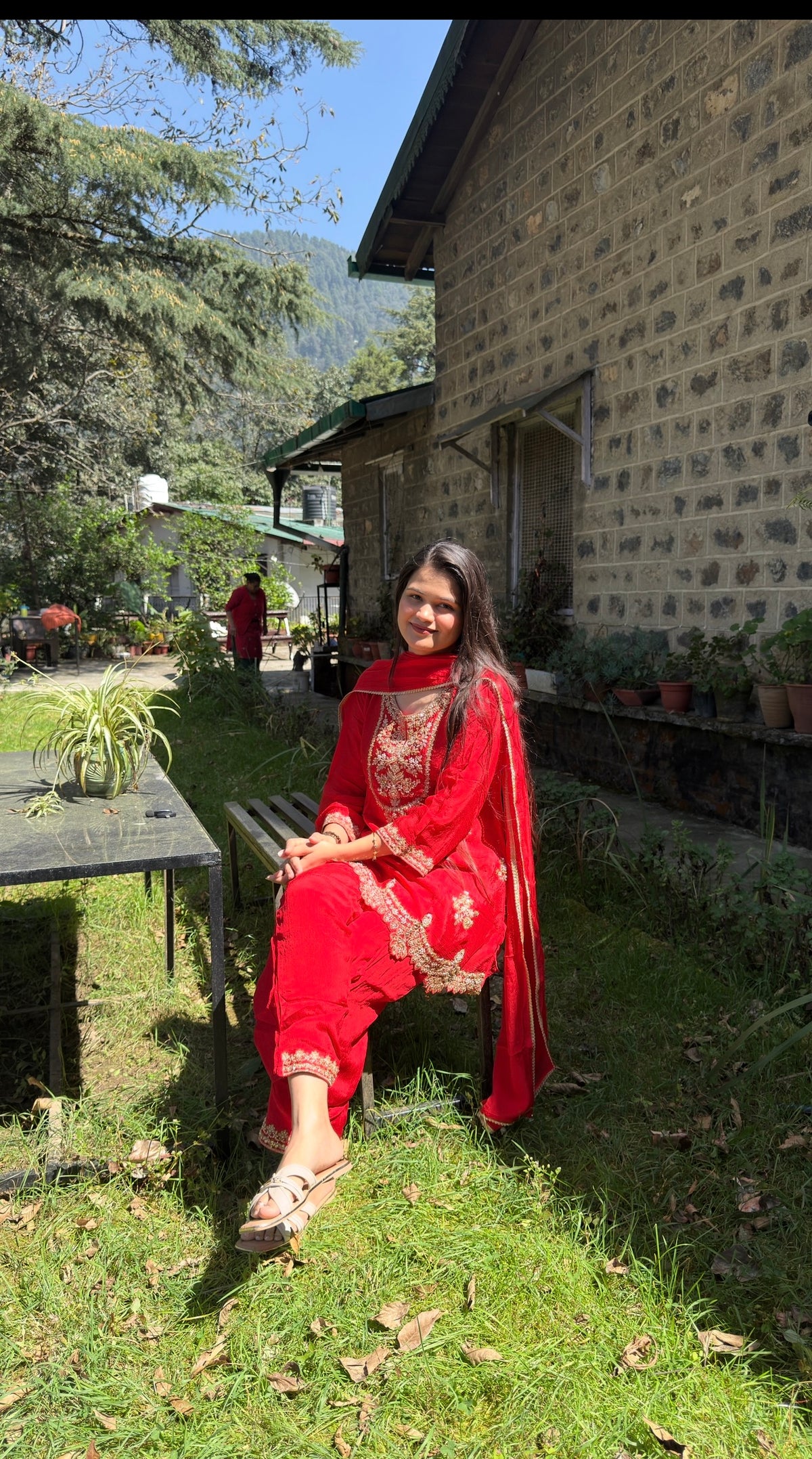 Karwachauth Special Heavy Hand Embroidered Suit | With Lining | Embroidered Dupatta | Chinon
