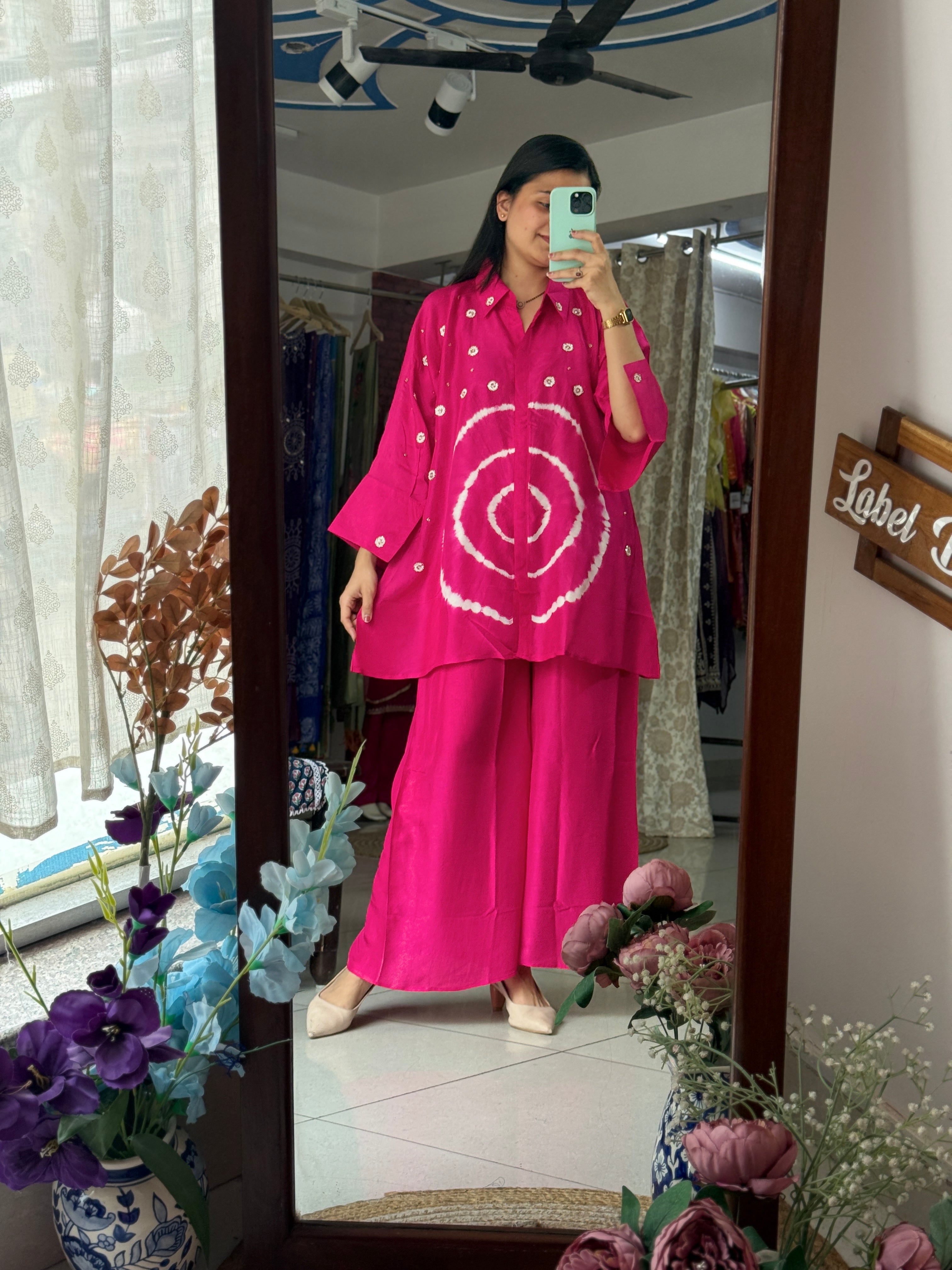 Pink Co-Ord Set for Women | Printed Ethnic Co-Ord Set