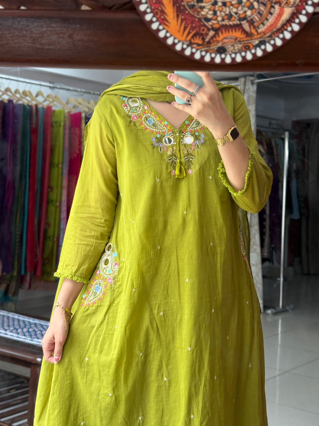 Green Embroidered Party Wear Suit Set for Women | Ethnic Suit with Dupatta