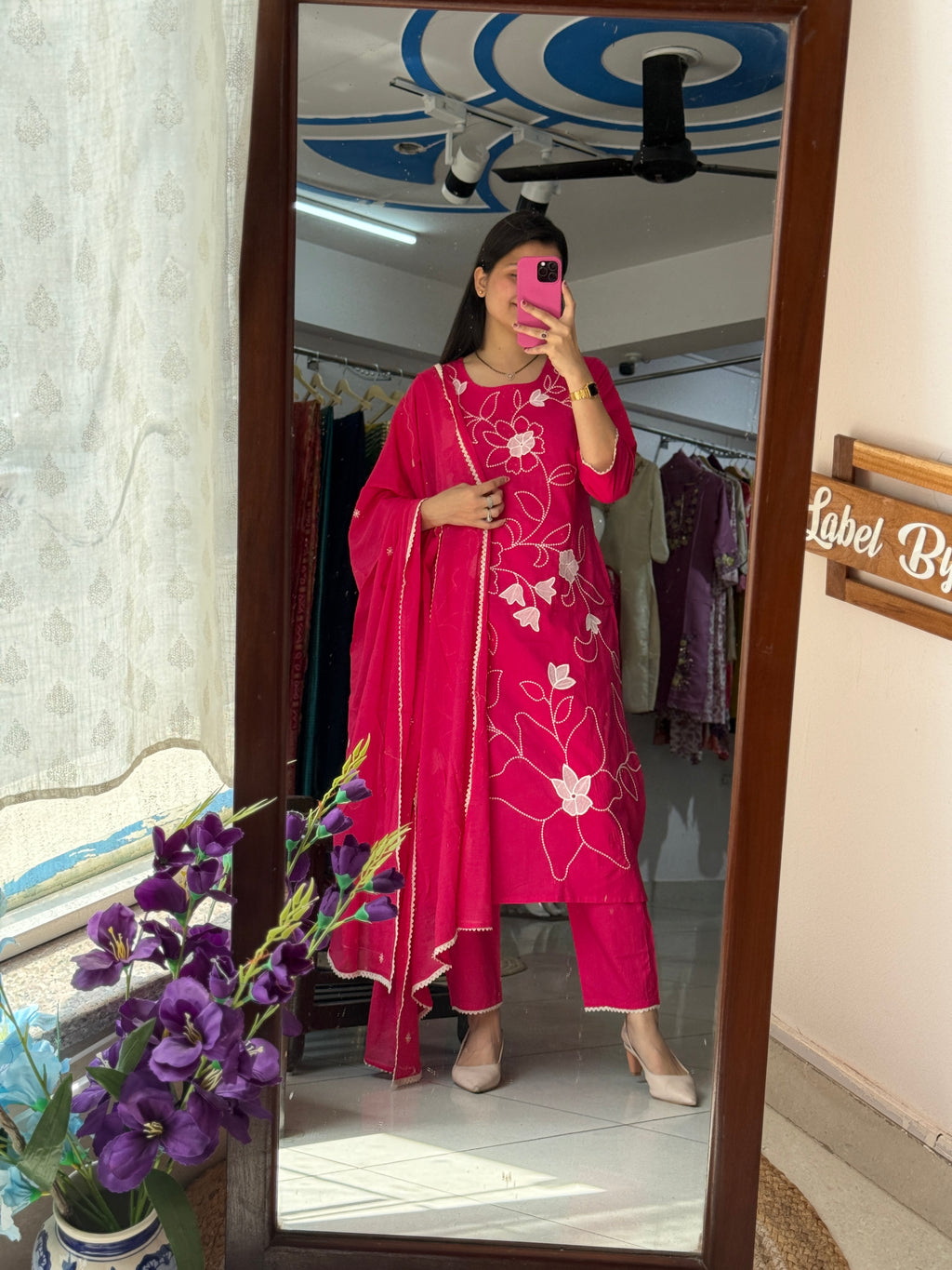 Red Maroon Embroidered Suit Set for Women | Festive Kurta Set with Dupatta