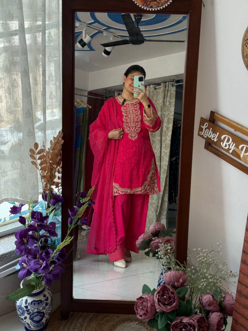 Pink Farshi Suit Set for Women | Embroidered Ethnic Suit with Dupatta