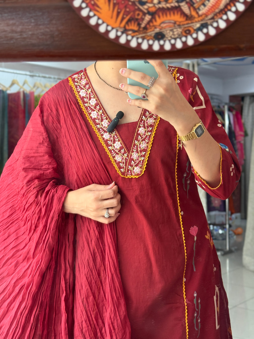 Red Printed Suit Set for Women | Ethnic Suit with Dupatta