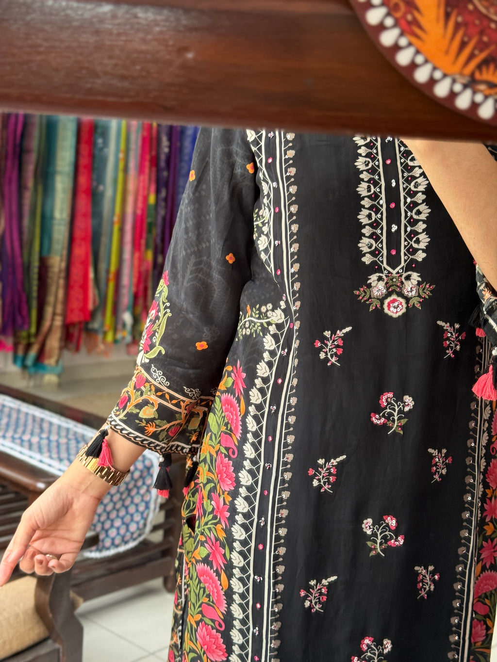 Black Hand Work Suit Set for Women | Embroidered Ethnic Suit with Dupatta